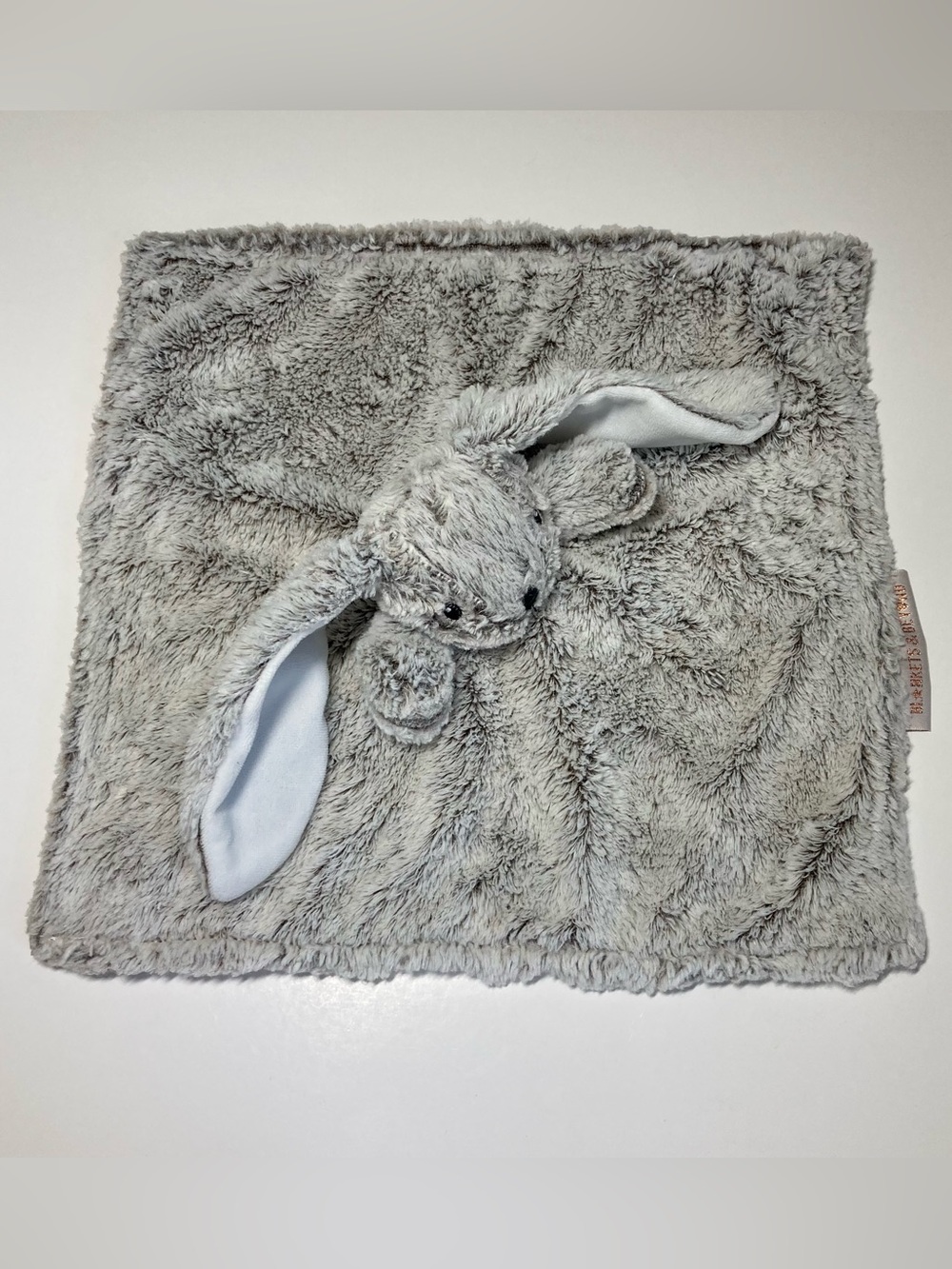 Blankets & Beyond Bunny Lovey 13" Security Blanket Frosted Gray Mocha 2023